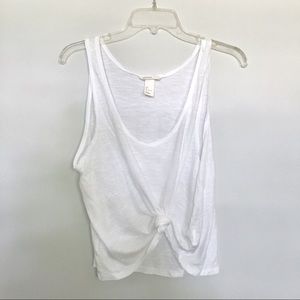 H&M Basic White Flowy Tank Top